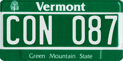 VT license plate CON087
