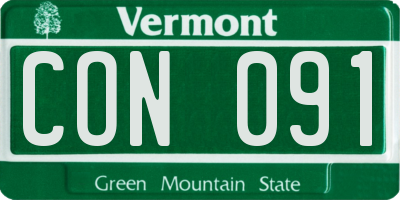 VT license plate CON091