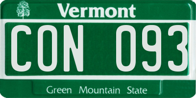VT license plate CON093