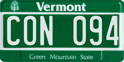 VT license plate CON094