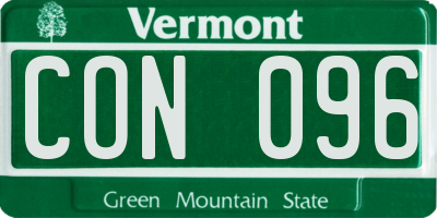 VT license plate CON096