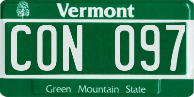 VT license plate CON097