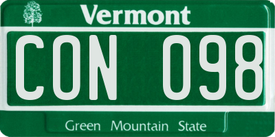 VT license plate CON098