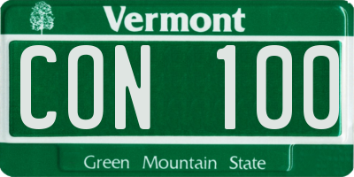 VT license plate CON100