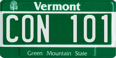 VT license plate CON101
