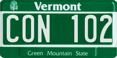 VT license plate CON102