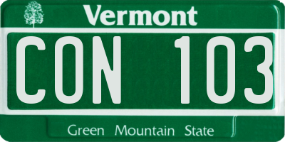 VT license plate CON103