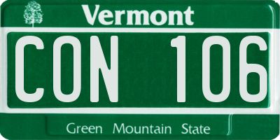 VT license plate CON106