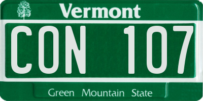 VT license plate CON107
