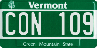 VT license plate CON109