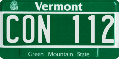 VT license plate CON112