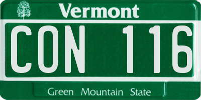 VT license plate CON116