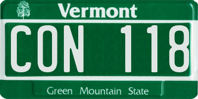 VT license plate CON118