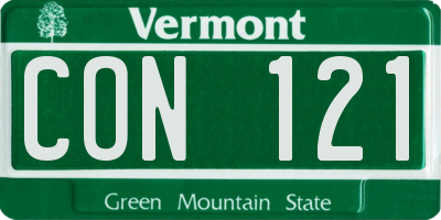 VT license plate CON121