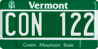 VT license plate CON122
