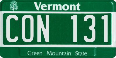 VT license plate CON131