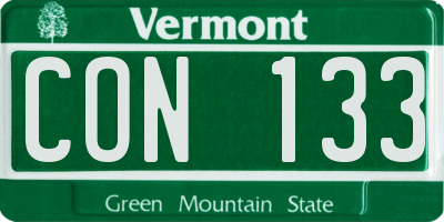 VT license plate CON133