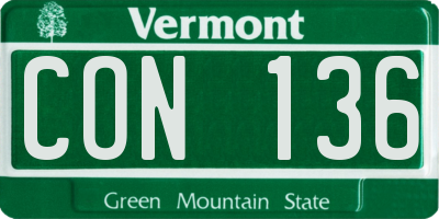 VT license plate CON136
