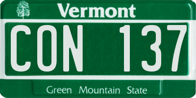 VT license plate CON137