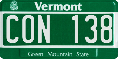 VT license plate CON138