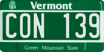 VT license plate CON139