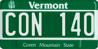 VT license plate CON140