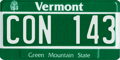 VT license plate CON143