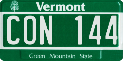 VT license plate CON144