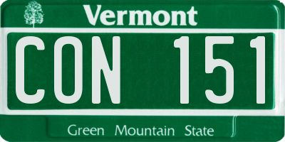 VT license plate CON151