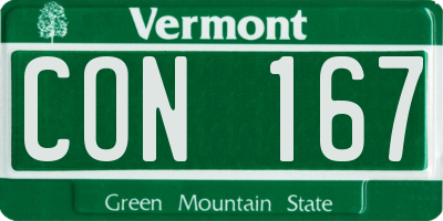 VT license plate CON167