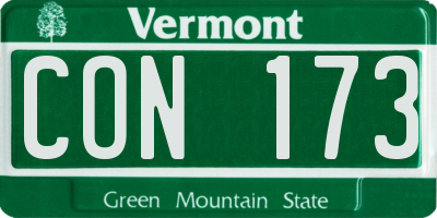 VT license plate CON173