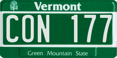 VT license plate CON177