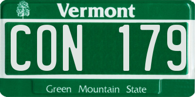 VT license plate CON179