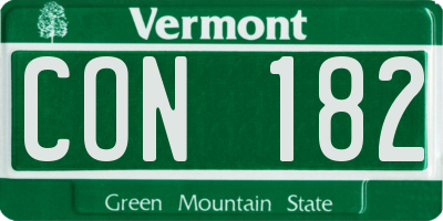 VT license plate CON182