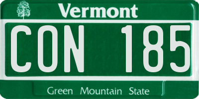 VT license plate CON185