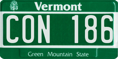 VT license plate CON186