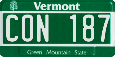 VT license plate CON187