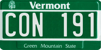 VT license plate CON191