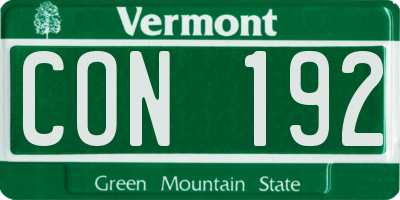 VT license plate CON192