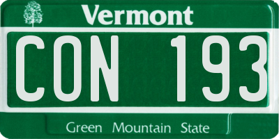 VT license plate CON193