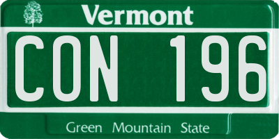 VT license plate CON196