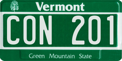 VT license plate CON201