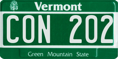 VT license plate CON202