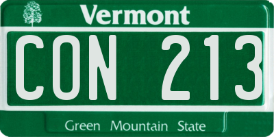 VT license plate CON213