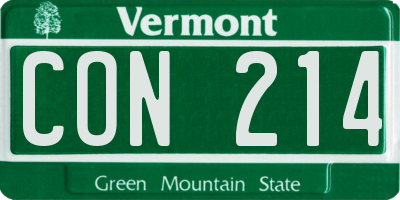 VT license plate CON214