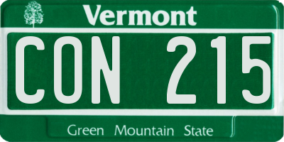 VT license plate CON215