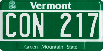 VT license plate CON217