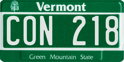 VT license plate CON218