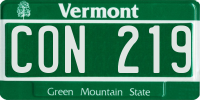 VT license plate CON219