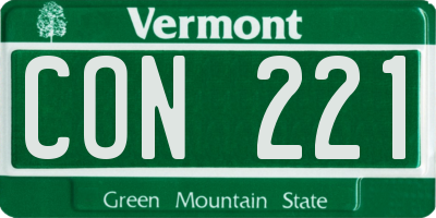 VT license plate CON221